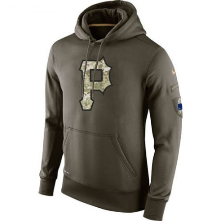 Men's Pittsburgh Pirates Olive Salute To Service KO Performance Hoodie