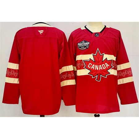 Men's Canada Red 2025 4 Nations Face-Off Premium Stitched Jersey