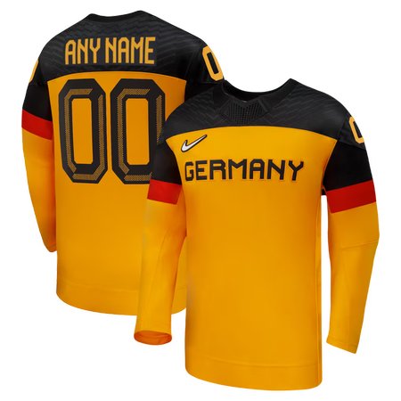 Men's Germany Hockey Custom Gold 2026 Away Replica Jersey