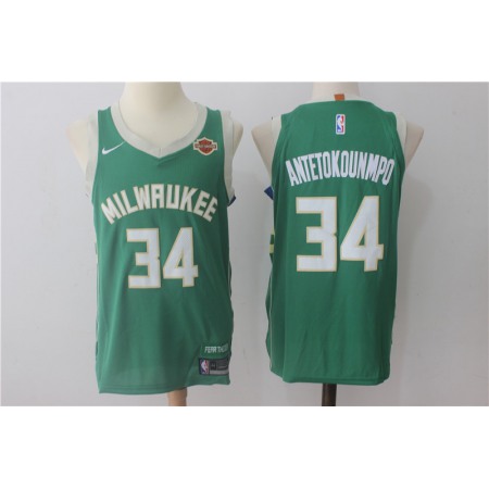 Men's Milwaukee Bucks #34 Giannis Antetokounmpo Green Stitched NBA Jersey