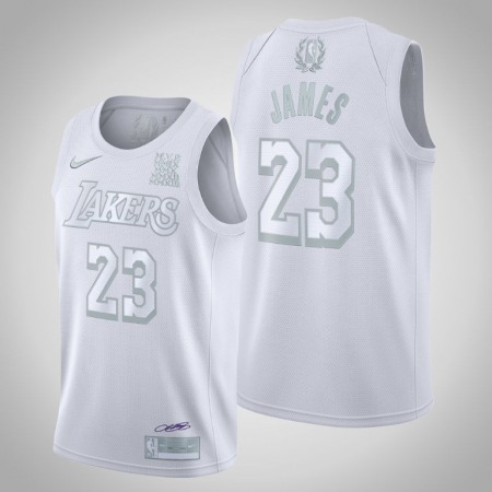 Men's Los Angeles Lakers #23 LeBron James White MVP Stitched Jersey