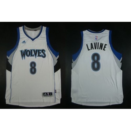 Timberwolves #8 Zach LaVine White Home Stitched NBA Jersey