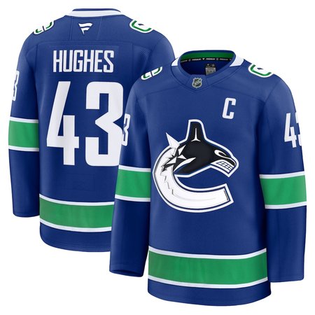 Youth Vancouver Canucks #43 Quinn Hughes Blue Home Jersey