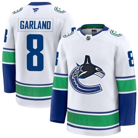 Men's Vancouver Canucks #8 Conor Garland White Away Premium Jersey