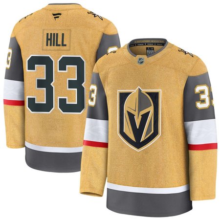 Men's Vegas Golden Knights #33 Adin Hill Gold Home Premium Jersey