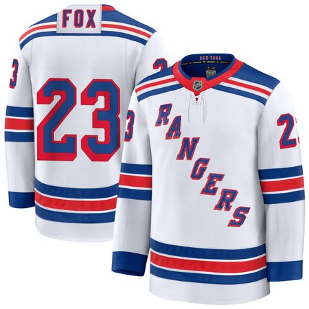Youth New York Rangers #23 Adam Fox White Away Custom Jersey