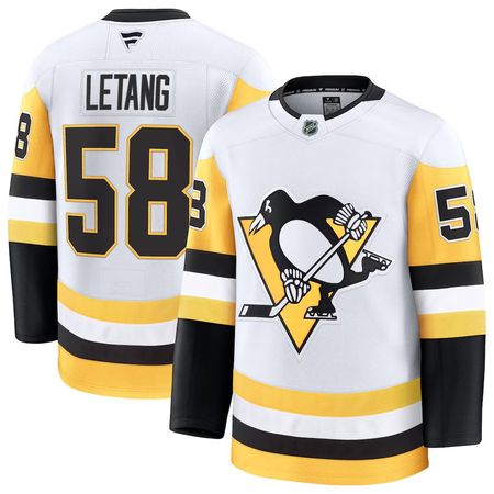 Men's Pittsburgh Penguins #58 Kris Letang White Premium Jersey