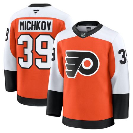 Men's Philadelphia Flyers #39 Matvei Michkov Orange Home Premium Jersey