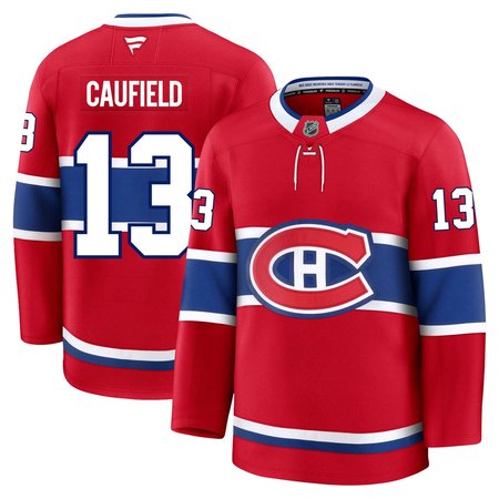 Youth Montreal Canadiens #13 Cole Caufield Red Home Jersey