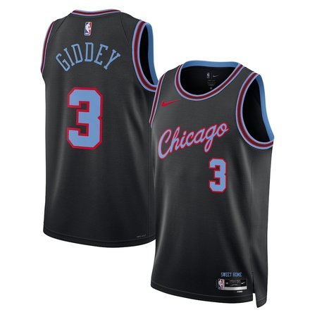 Men's Chicago Bulls #3 Josh Giddey Nike Black 2025/26 City Edition Swingman Jersey