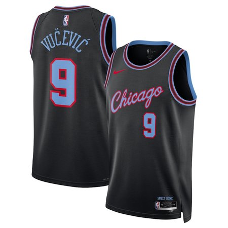 Men's Chicago Bulls #9 Nikola Vucevic Nike Black 2025/26 City Edition Swingman Jersey