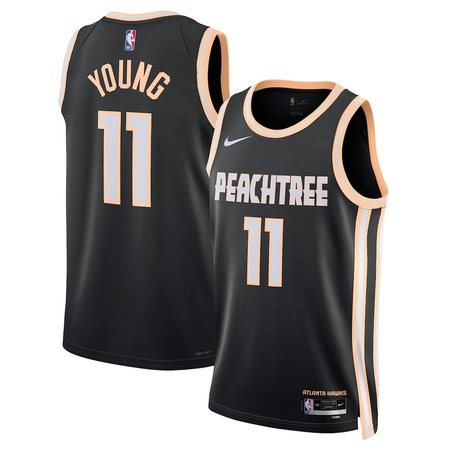 Men's Atlanta Hawks #11 Trae Young Nike Black 2025/26 Swingman City Edition Jersey