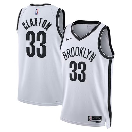 Women's Brooklyn Nets #33 Nic Claxton Nike White Swingman Icon Edition Jersey