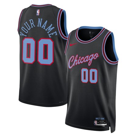 Men's Chicago Bulls Nike Black 2025/26 City Edition Swingman Custom Jersey