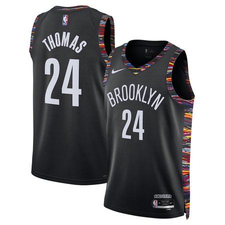 Men's Brooklyn Nets #24 Cam Thomas Black 2025/26 City Edition Swingman Jersey