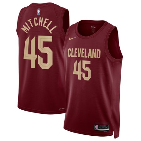 Men's Cleveland Cavaliers #45 Donovan Mitchell Nike Wine Swingman Icon Edition Jersey