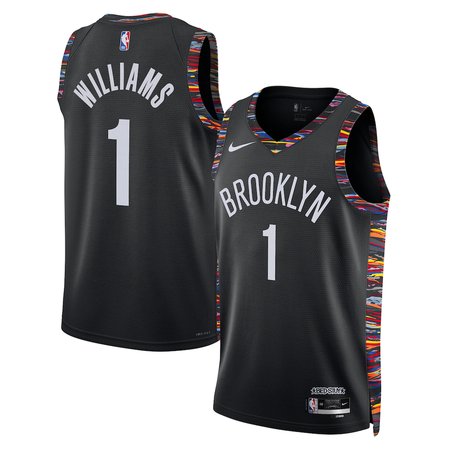Men's Brooklyn Nets #1 Ziaire Williams Black 2025/26 City Edition Swingman Jersey