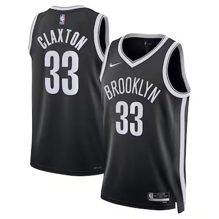 Women's Brooklyn Nets #33 Nic Claxton Nike Black Swingman Icon Edition Jersey