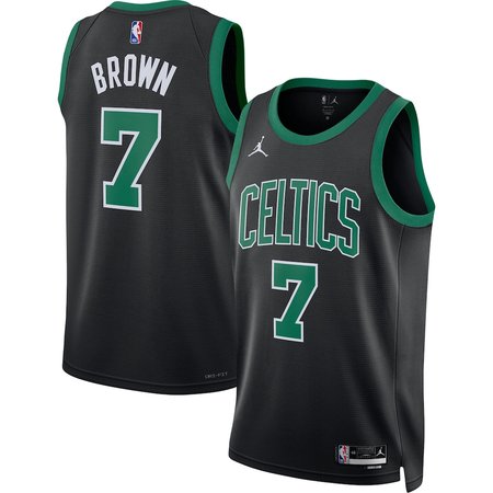 Youth Boston Celtics #7 Jaylen Brown Black Swingman Statement Edition Jersey