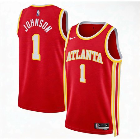 Men's Atlanta Hawks #1 Jalen Johnson Nike Red Swingman Icon Edition Jersey