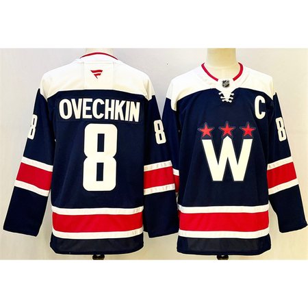 Youth Washington Capitals #8 Alexander Ovechkin Navy With C Patch Stitched Hockey Jersey