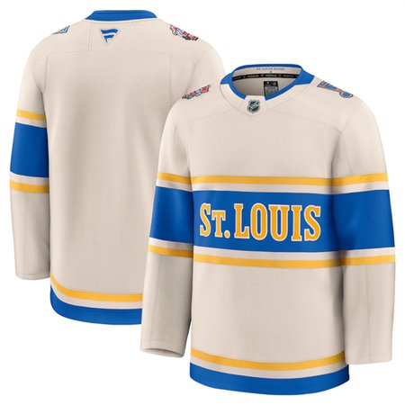 Youth St. Louis Blues Blank Cream 2024-25 Winter Classic Stitched Hockey Jersey