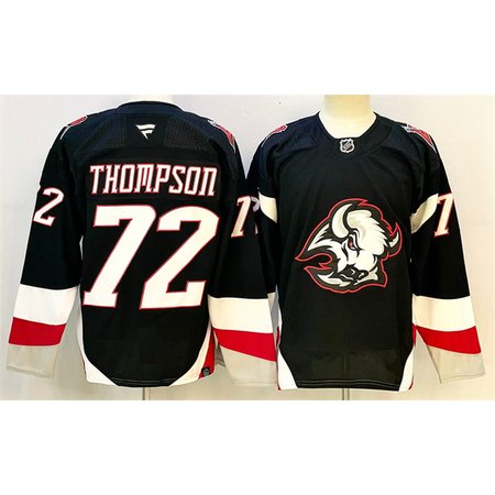 Men's Buffalo Sabres #72 Tage Thompson Black 2024-25 Alternate Stitched Hockey Premium Jersey