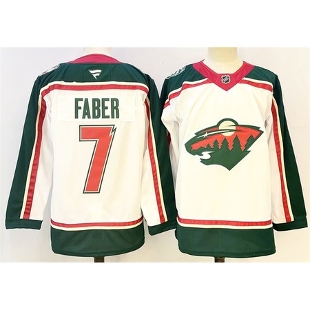 Men's Minnesota Wild #7 Brock Faber White 2025 25th Anniversary Stitched Hockey Premium Jersey