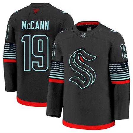 Men's Seattle Kraken #19 Jared McCann Black Alternate Stitched Hockey Premium Jersey