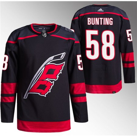 Men's Carolina Hurricanes #58 Michael Bunting Black Stitched Premium Jersey