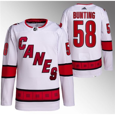 Youth Carolina Hurricanes #58 Michael Bunting White Stitched Jersey