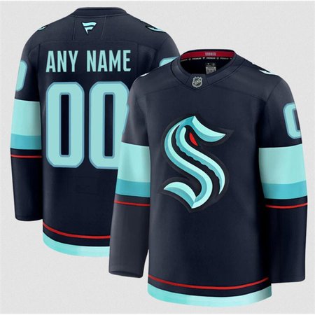 Men's Seattle Kraken Custom Navy 2024-25 Home Stitched Hockey Premium Jersey
