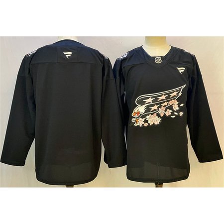 Youth Washington Capitals Blank Black Cherry Blossom Stitched Hockey Jersey