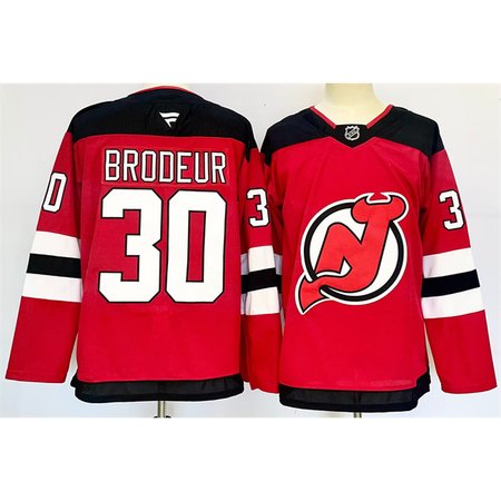 Men's New Jersey Devils #30 Martin Brodeur Red 2024-25 Home Stitched Hockey Premium Jersey