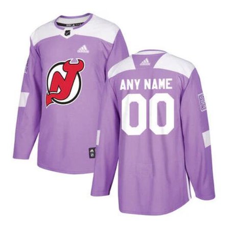 Men's New Jersey Devils Custom Purple Fights Cancer Practice Stitched Hockey Premium Jersey