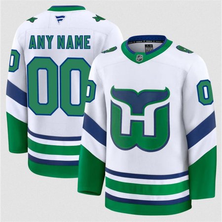 Youth Carolina Hurricanes Custom White 2024-25 Throwback Stitched Hockey Jersey