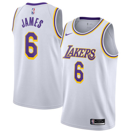 Women's Los Angeles Lakers #6 LeBron James Nike White 2021/22 Association Edition Swingman Jersey