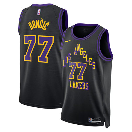 Men's Los Angeles Lakers #77 Luka Doncic Nike Black 2025/26 City Edition Swingman Jersey