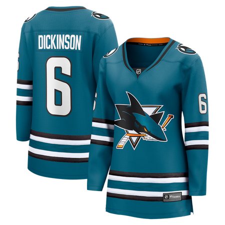 Women's San Jose Sharks #6 Sam Dickinson Fanatics Teal Home Jersey