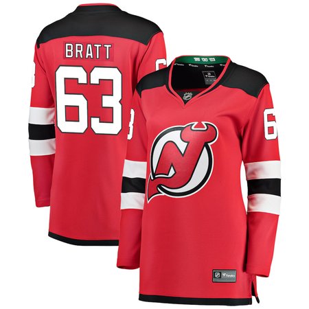 Women's New Jersey Devils #63 Jesper Bratt Red Player Jersey