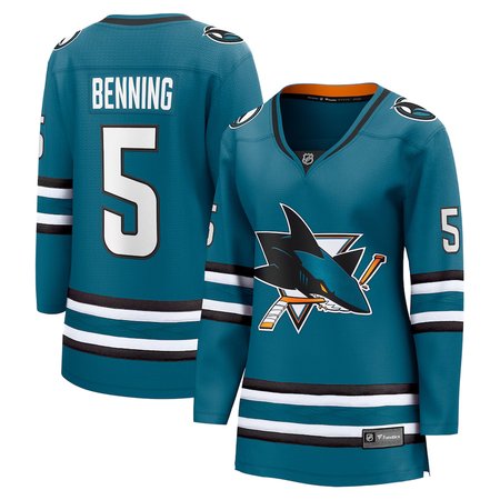 Women's San Jose Sharks #5 Matt Benning Fanatics Teal Home Player Jersey