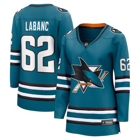 Women's San Jose Sharks #62 Kevin Labanc Fanatics Teal Home Player Jersey