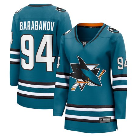 Women's San Jose Sharks #94 Alexander Barabanov Fanatics Teal Home Player Jersey