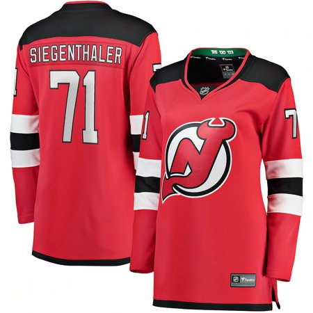 Women's New Jersey Devils #71 Jonas Siegenthaler Red Home Player Jersey
