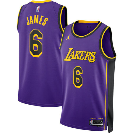 Women's Los Angeles Lakers #6 LeBron James Purple Statement Edition Swingman Jersey