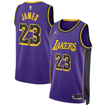 Women's Los Angeles Lakers #23 LeBron James Purple Statement Edition Swingman Jersey