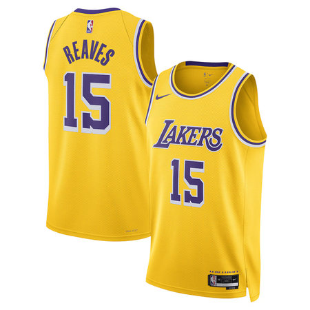 Men's Los Angeles Lakers #15 Austin Reaves Nike Gold Icon Edition Swingman Jersey