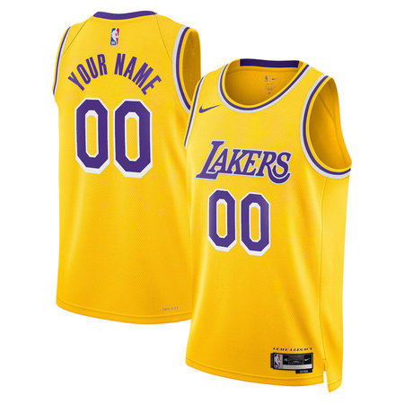 Men's Los Angeles Lakers Nike Gold Icon Edition Swingman Custom Jersey