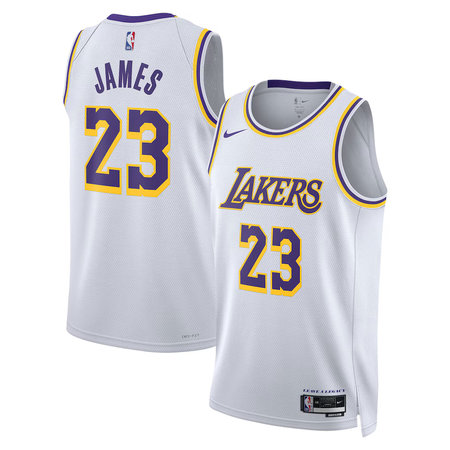 Women's Los Angeles Lakers #23 LeBron James Nike White Association Edition Swingman Jersey