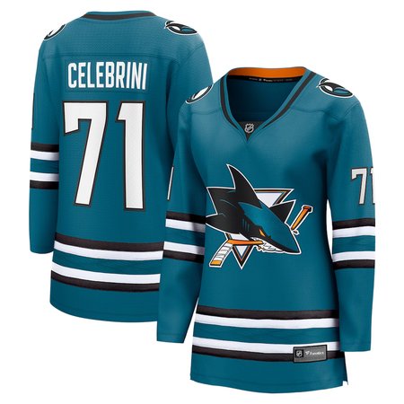 Women's San Jose Sharks #71 Macklin Celebrini Fanatics Teal Home Jersey